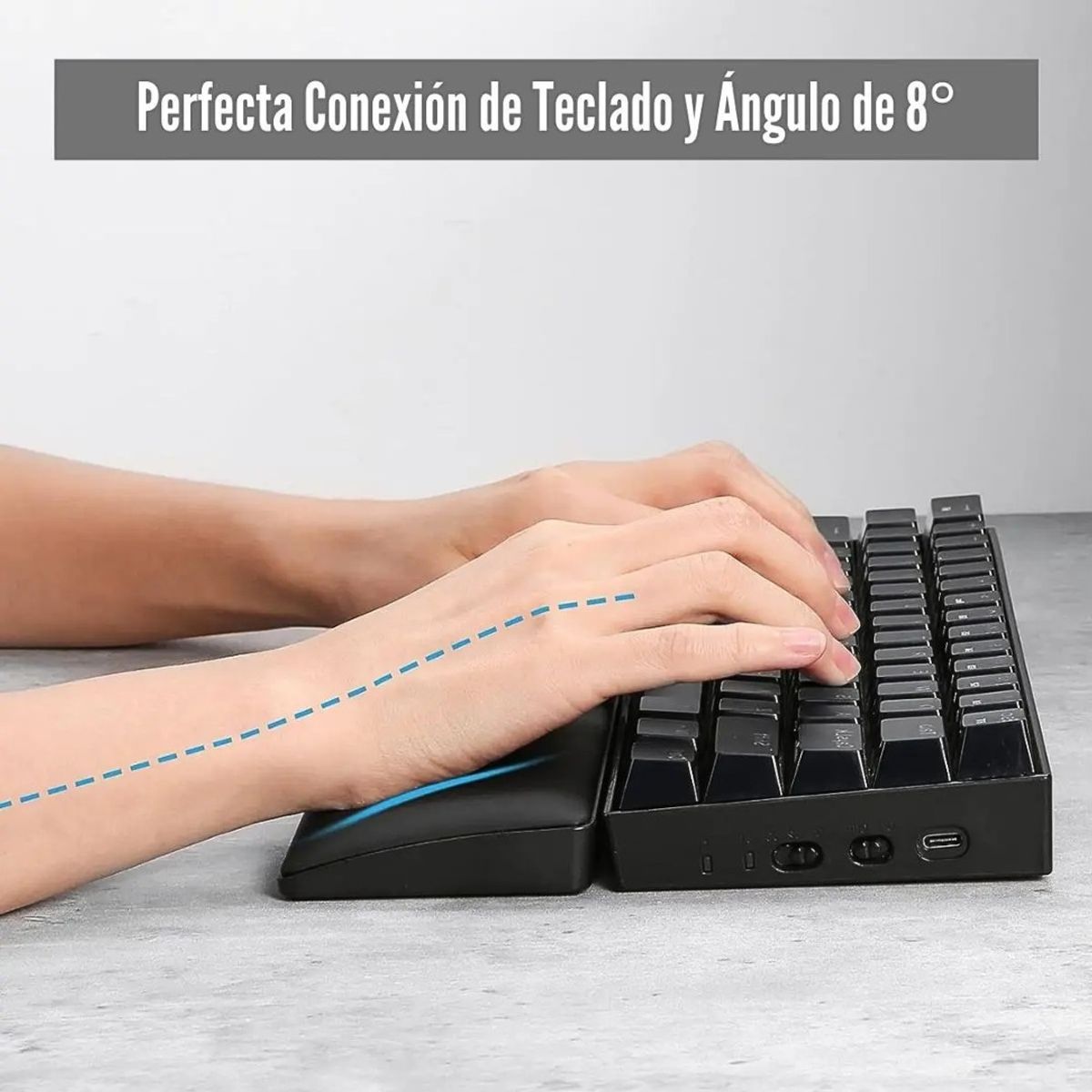 REPOSAMUÑECAS GAMER REDRAGON METEOR S 28.9 CM PARA TECLADO TKL CON ESPUMA VISCOELÁSTICA - 3