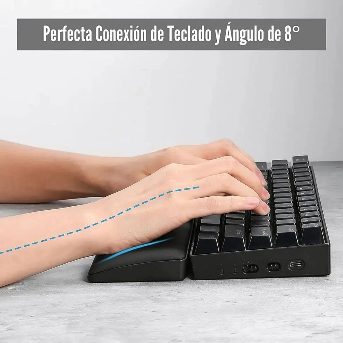 REPOSAMUÑECAS GAMER REDRAGON METEOR M 35.9 CM PARA TECLADO TKL CON ESPUMA VISCOELÁSTICA - 3