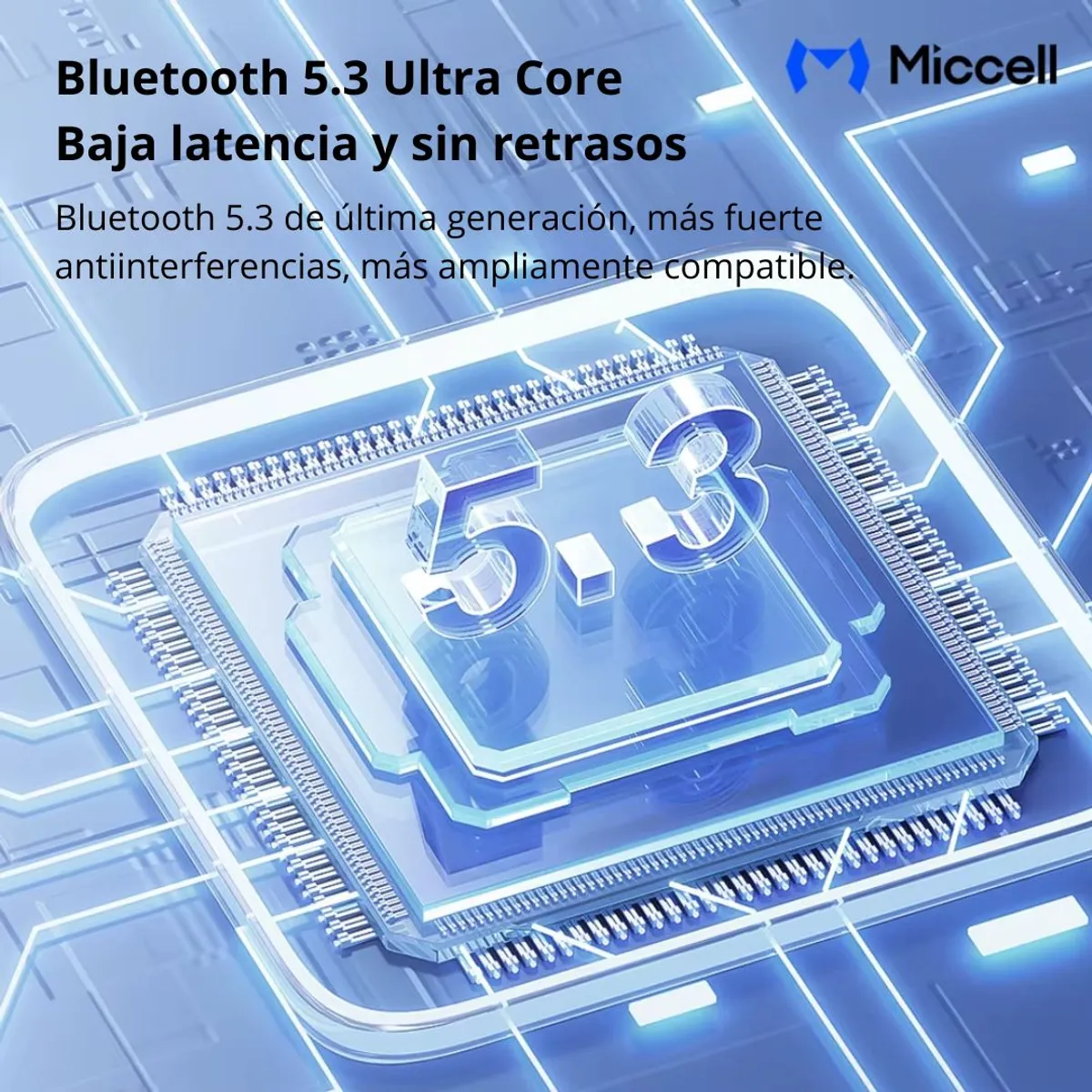 AUDÍFONOS BLUETOOTH ANC CANCELACIÓN DE RUIDO 60H BATERÍA BLUETOOTH 5.3 MICCELL VQ-B16 - 3