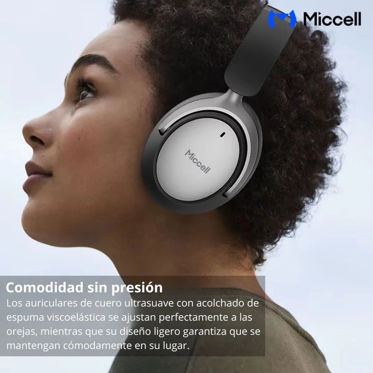 AUDÍFONOS BLUETOOTH ANC CANCELACIÓN DE RUIDO 60H BATERÍA BLUETOOTH 5.3 MICCELL VQ-B16 - 5