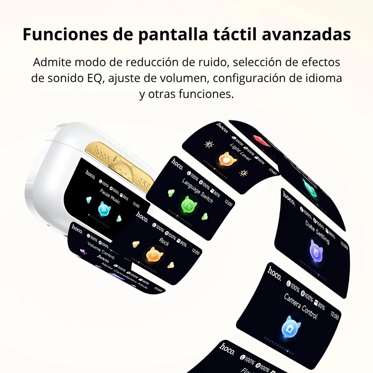 AUDÍFONOS BLUETOOTH HOCO EW88 TWS CON ANC PANTALLA TÁCTIL LCD Y BLUETOOTH 5.4 - 3