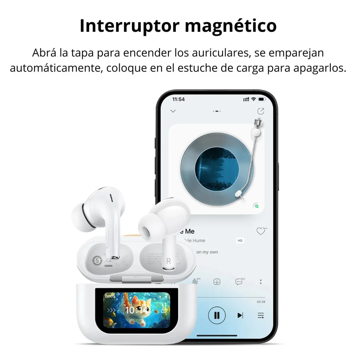 AUDÍFONOS BLUETOOTH HOCO EW88 TWS CON ANC PANTALLA TÁCTIL LCD Y BLUETOOTH 5.4 - 6