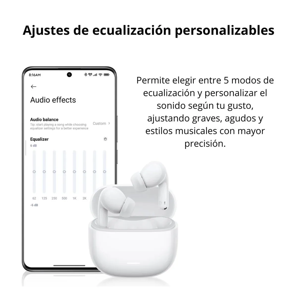 AUDÍFONOS BLUETOOTH REDMI BUDS 8 LITE ANC 42DB 36 HORAS BLUETOOTH 5.4 Y IA - 4