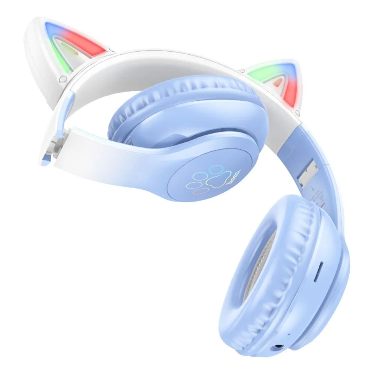 AUDÍFONOS BLUETOOTH HOCO W42 CAT EARS RGB CON MICRÓFONO LUCES LED TF Y AUX - 3