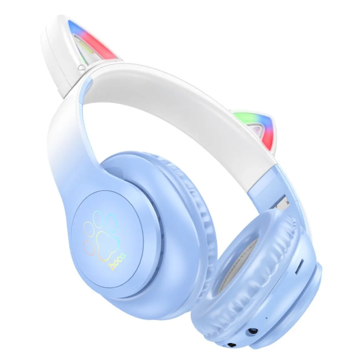 AUDÍFONOS BLUETOOTH HOCO W42 CAT EARS RGB CON MICRÓFONO LUCES LED TF Y AUX - 4