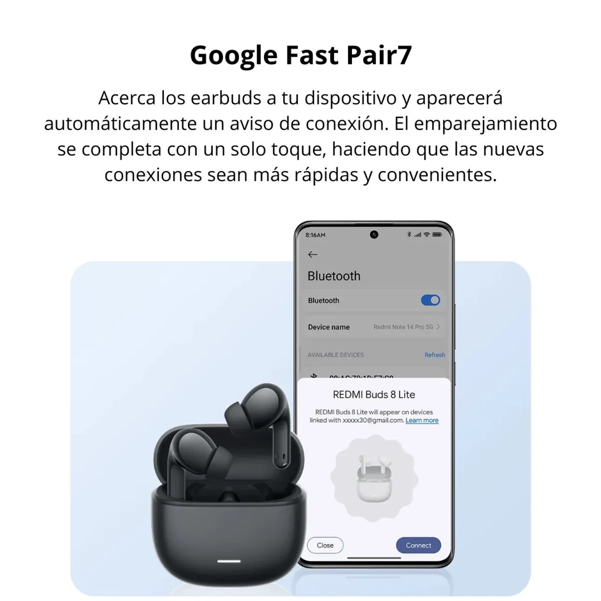 AUDÍFONOS BLUETOOTH REDMI BUDS 8 LITE ANC 42DB 36 HORAS BLUETOOTH 5.4 Y IA - 3