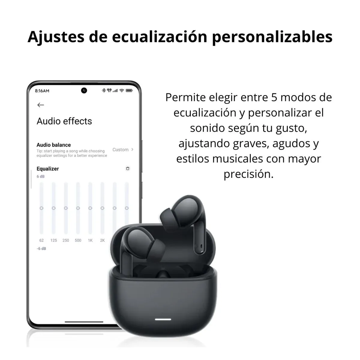 AUDÍFONOS BLUETOOTH REDMI BUDS 8 LITE ANC 42DB 36 HORAS BLUETOOTH 5.4 Y IA - 4
