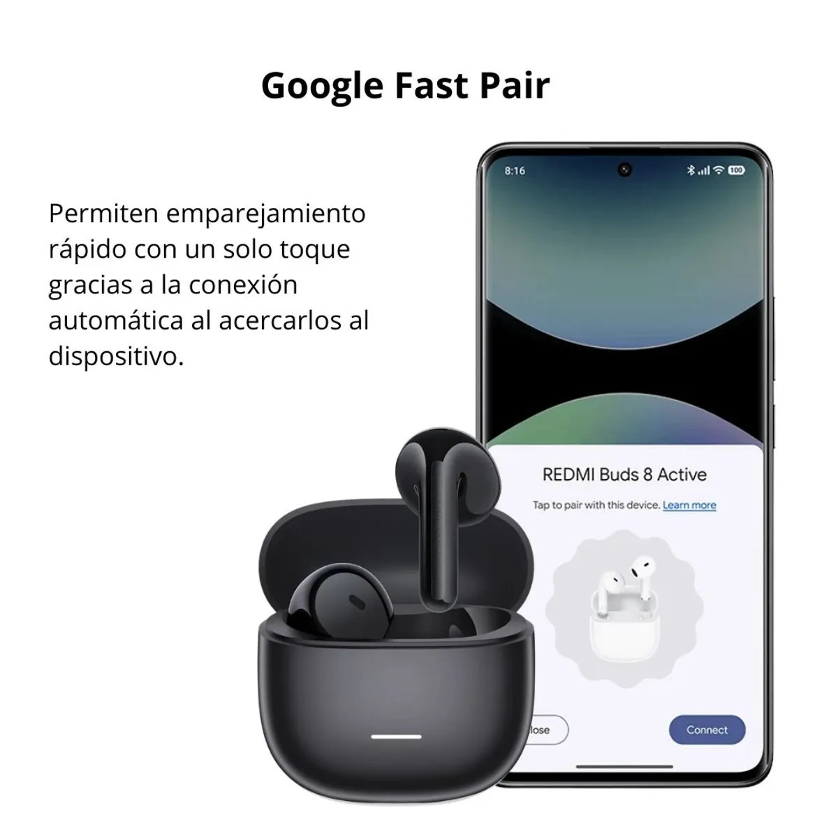 AUDÍFONOS BLUETOOTH REDMI BUDS 8 ACTIVE 37 HORAS BLUETOOTH 5.4 IP54 Y MICRÓFONO IA - 2
