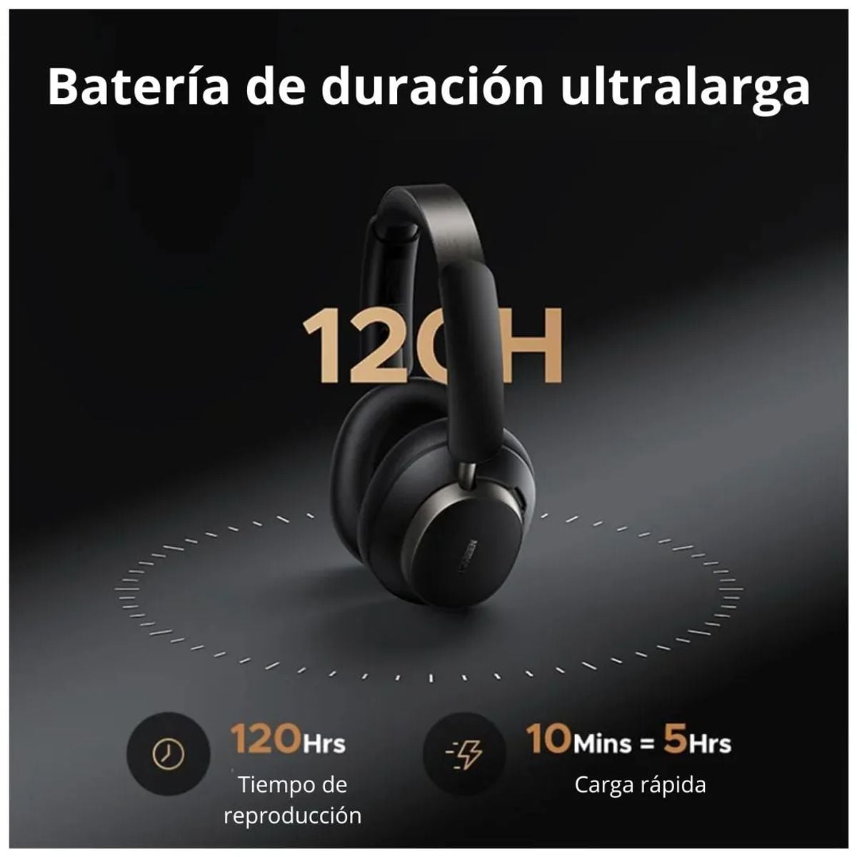 AUDÍFONOS BLUETOOTH 6.0 UGREEN STUDIO PRO HP206 CON CANCELACIÓN DE RUIDO ANC 120H - 5