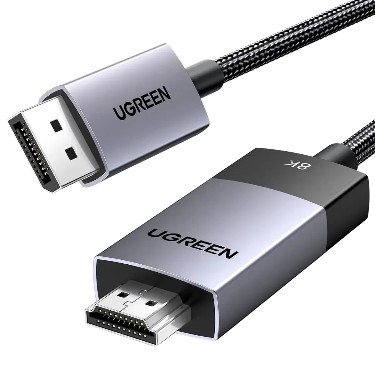CABLE DISPLAYPORT A HDMI UGREEN 2M 8K 60HZ 4K 120HZ ACTIVO HDR HDMI 2.1 PARA MONITOR Y TV - 1