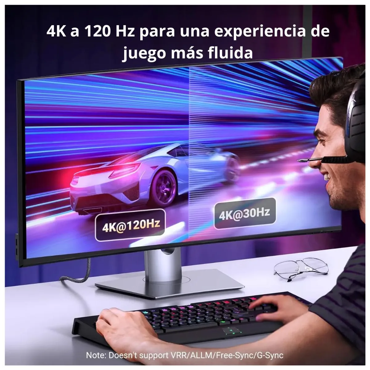 CABLE DISPLAYPORT A HDMI UGREEN 2M 8K 60HZ 4K 120HZ ACTIVO HDR HDMI 2.1 PARA MONITOR Y TV - 6
