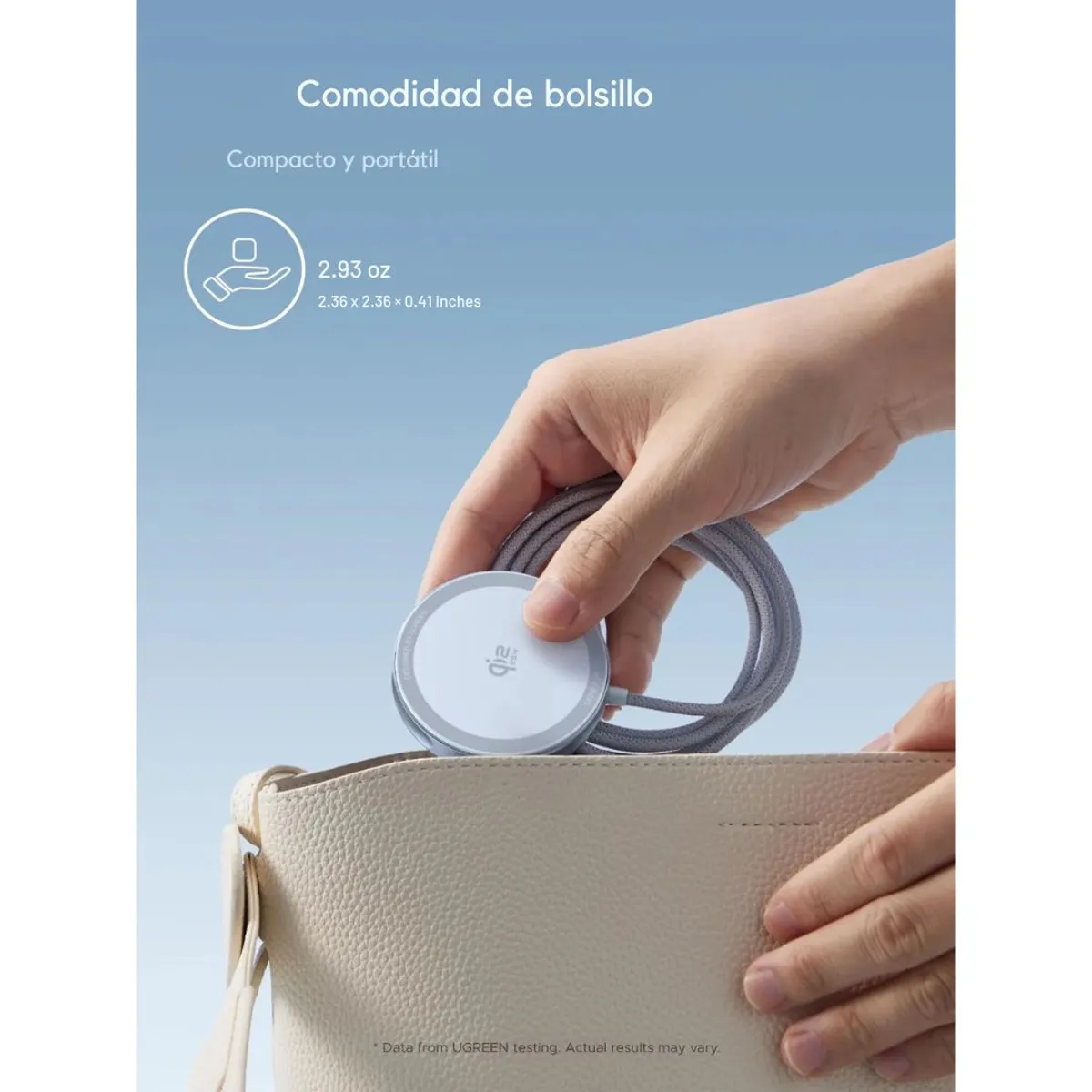 CARGADOR INALÁMBRICO MAGNÉTICO UGREEN W753 MAGFLOW QI2.2 25W PARA IPHONE MAGSAFE Y AIRPODS - 7