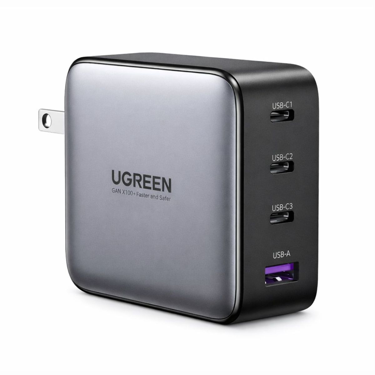 CARGADOR RÁPIDO GAN UGREEN NEXODE 100W DE 4 PUERTOS CON 3 USB-C Y 1 USB-A PARA LAPTOP Y CELULAR - 1