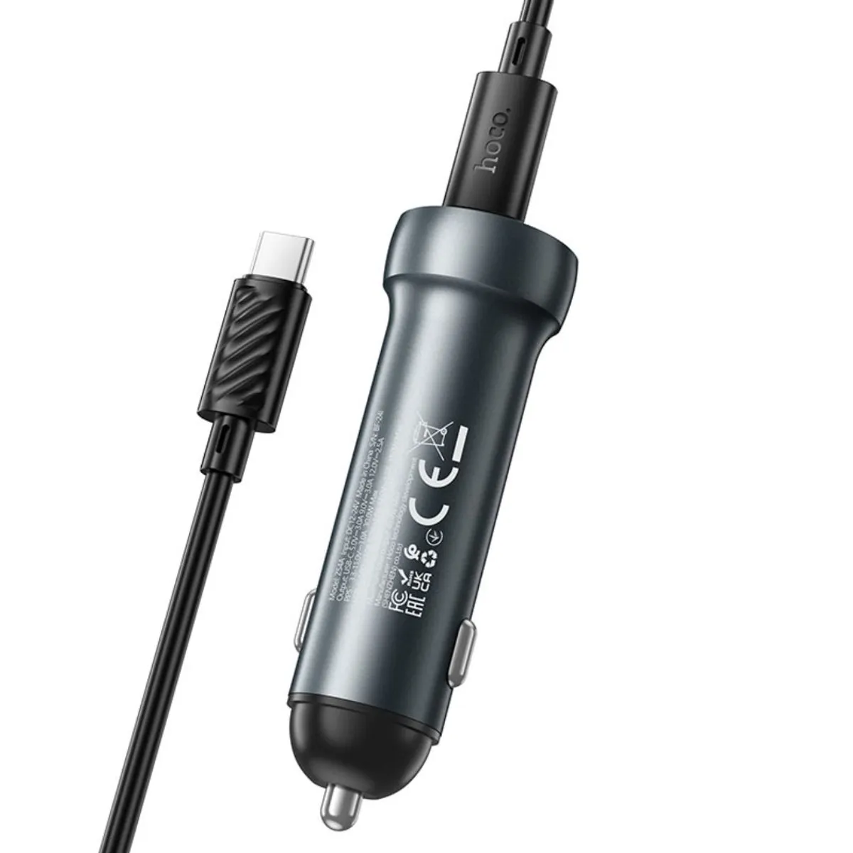 CARGADOR PARA AUTO HOCO Z54A 48W USB-C PD 30W USB-A 18W CON CABLE TIPO C - 4