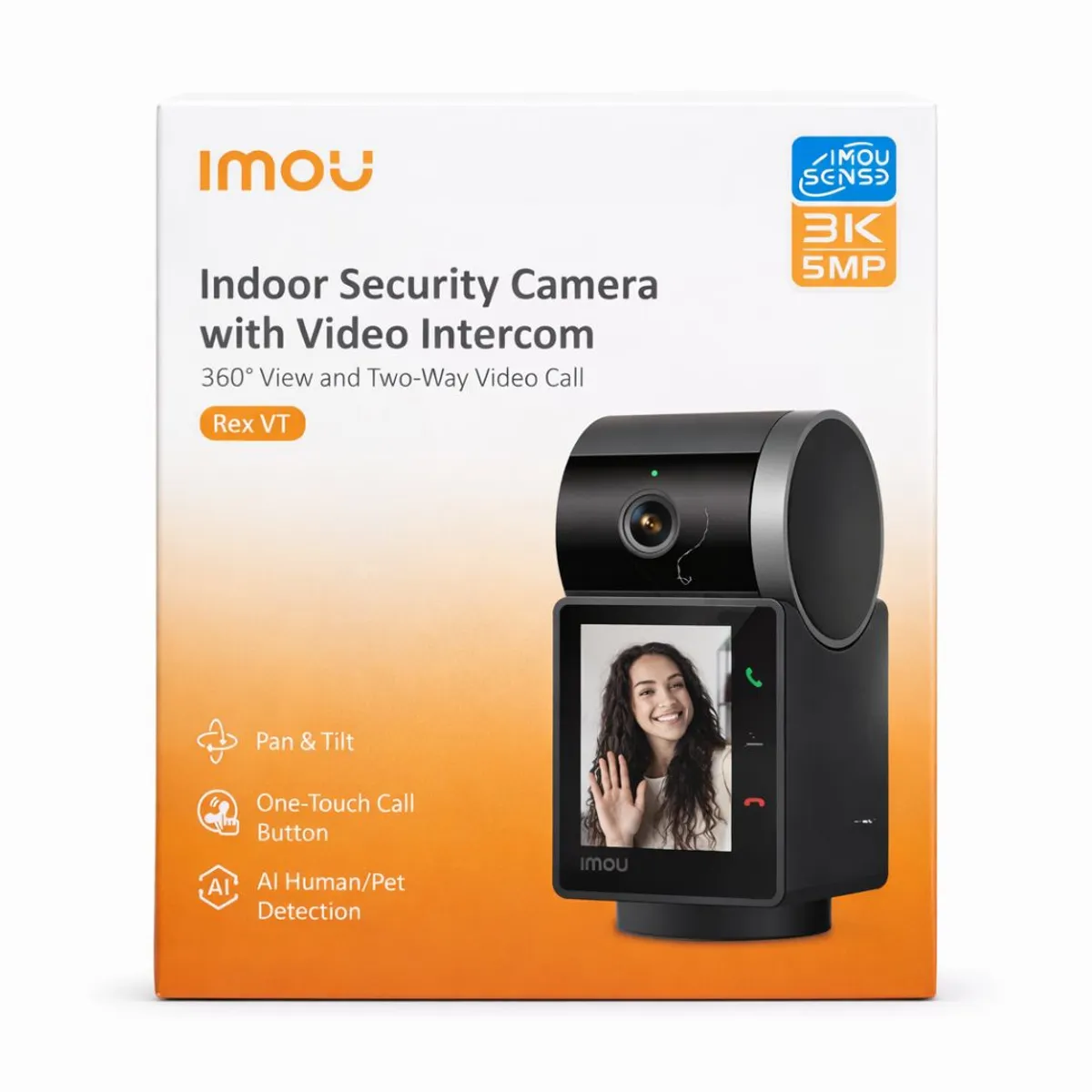 CÁMARA DE SEGURIDAD WIFI IMOU REX VT 3K 5MP 360° CON VIDEOLLAMADA Y AUDIO BIDIRECCIONAL - 2