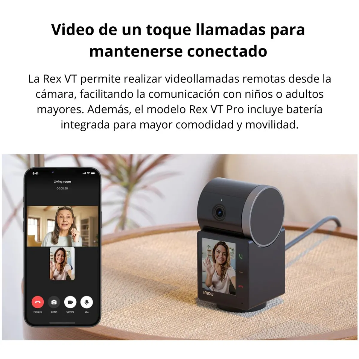 CÁMARA DE SEGURIDAD WIFI IMOU REX VT 3K 5MP 360° CON VIDEOLLAMADA Y AUDIO BIDIRECCIONAL - 4