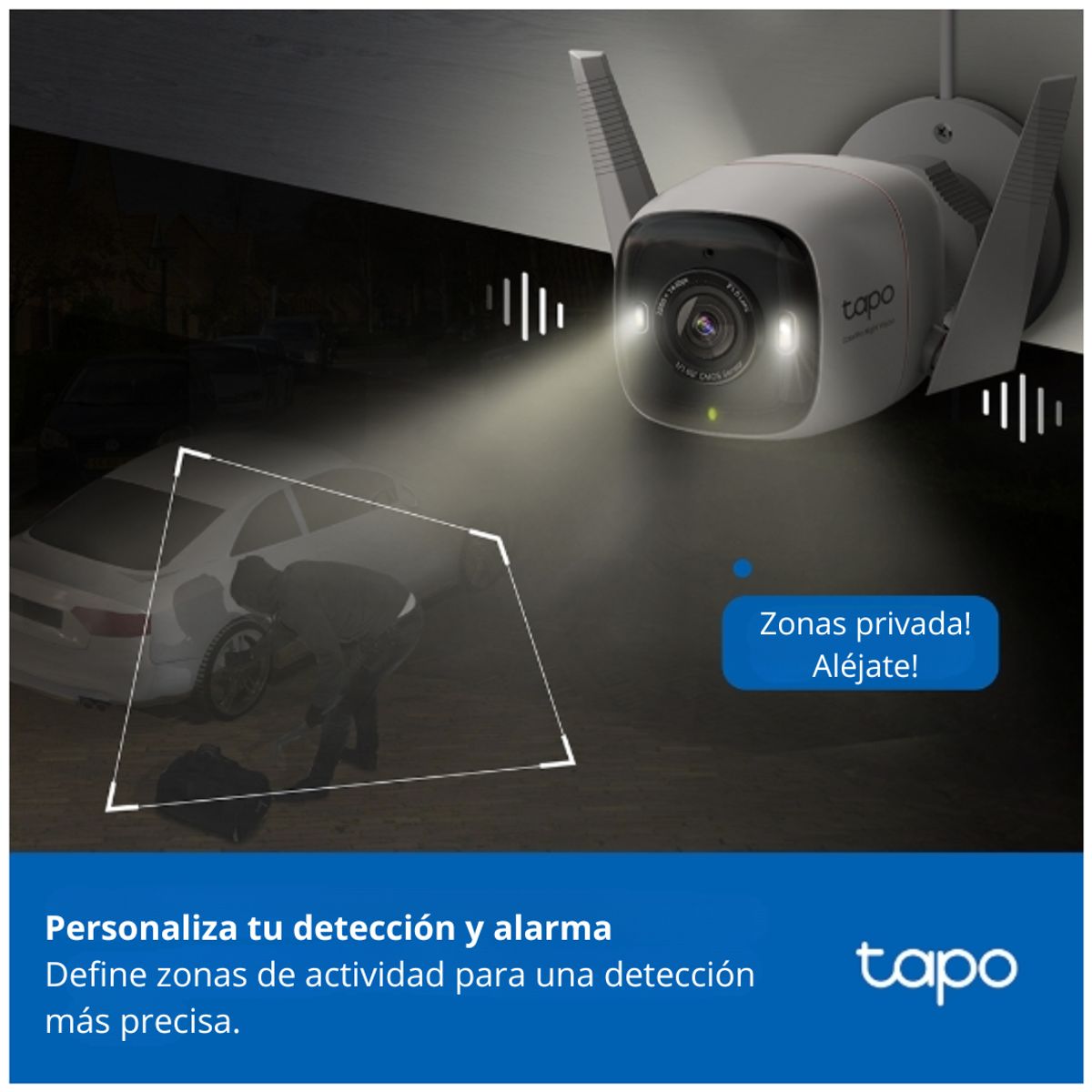 CÁMARA DE SEGURIDAD WIFI EXTERIOR TP-LINK TAPO C325WB 2K QHD COLORPRO IA POE - 7