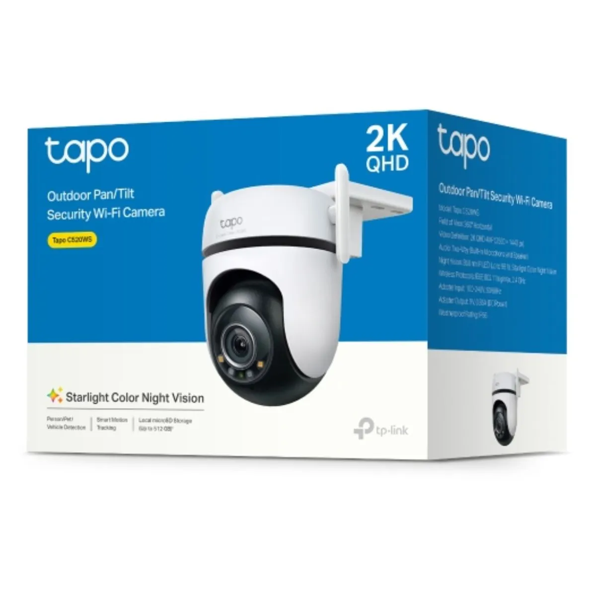 CÁMARA DE SEGURIDAD WIFI EXTERIOR TP-LINK TAPO C520WS 2K QHD 4MP 360° CON VISIÓN NOCTURNA A COLOR - 2