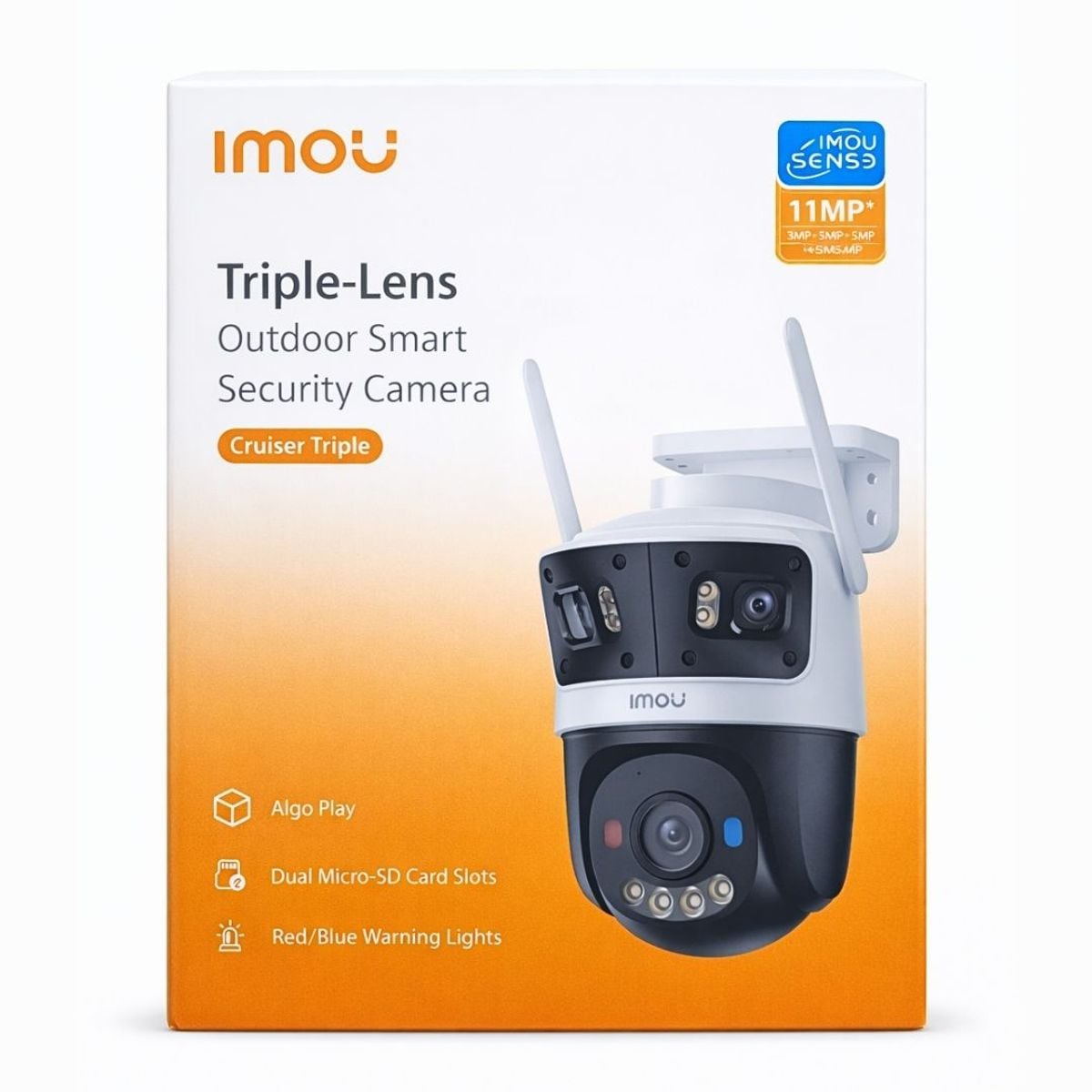 CÁMARA DE SEGURIDAD WIFI EXTERIOR IMOU CRUISER TRIPLE 11MP 3 LENTES PTZ VISIÓN NOCTURNA COLOR IA - 2