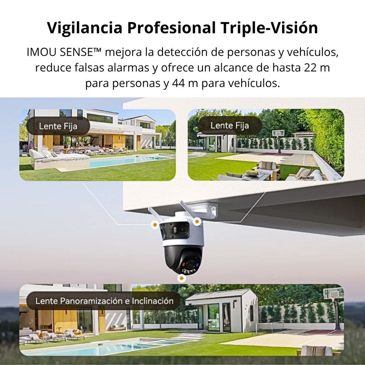 CÁMARA DE SEGURIDAD WIFI EXTERIOR IMOU CRUISER TRIPLE 11MP 3 LENTES PTZ VISIÓN NOCTURNA COLOR IA - 3