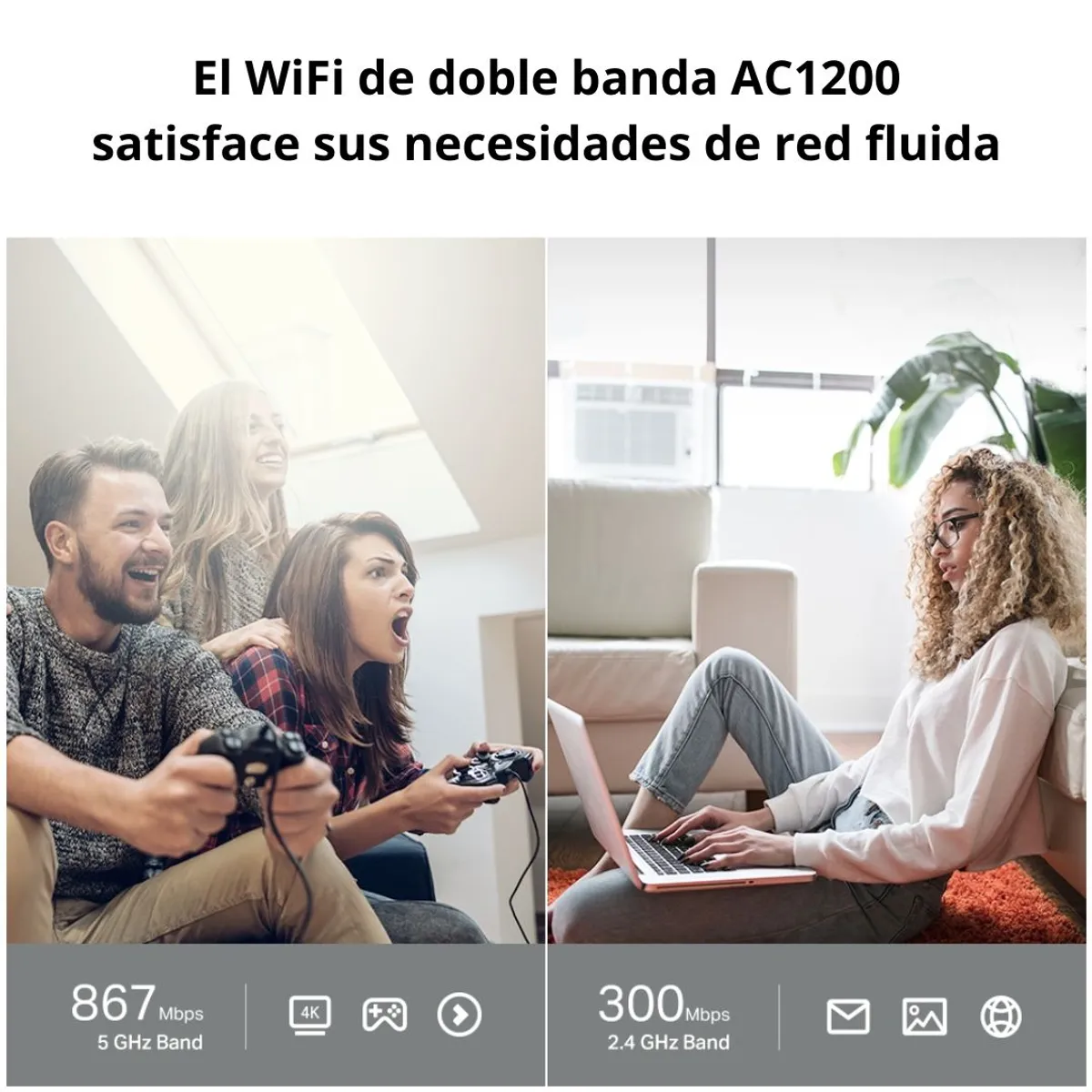 ROUTER WIFI TP-LINK ARCHER C64 AC1200 DOBLE BANDA GIGABIT MU-MIMO CON 4 ANTENAS - 5