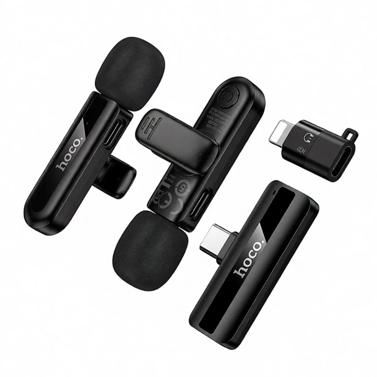 MICRÓFONO SOLAPERO INALÁMBRICO DOBLE HOCO L20A USB-C Y LIGHTNING CON REDUCCIÓN DE RUIDO - 7