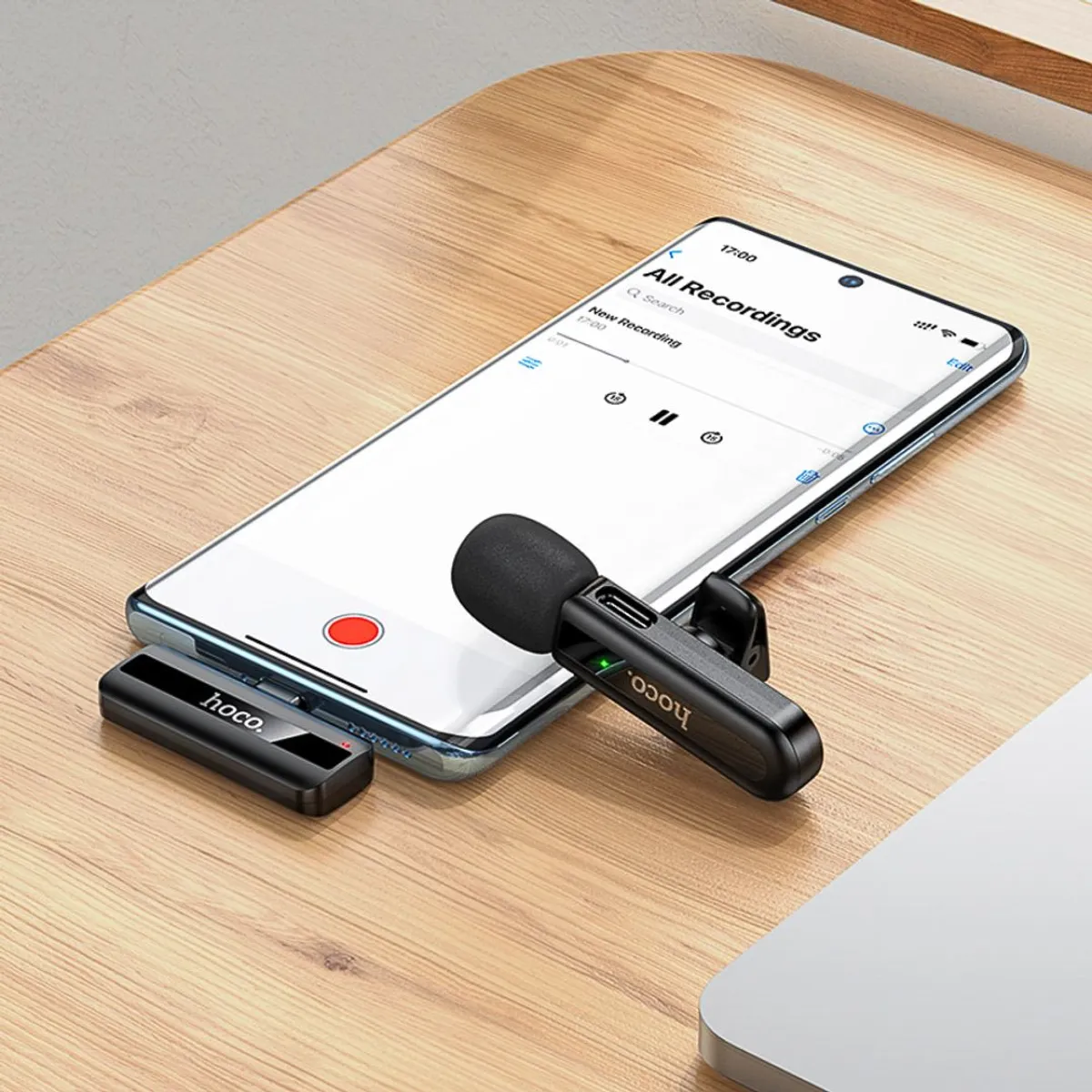 MICRÓFONO SOLAPERO INALÁMBRICO HOCO L20 FAIR USB-C CON REDUCCIÓN DE RUIDO Y PLUG AND PLAY - 2