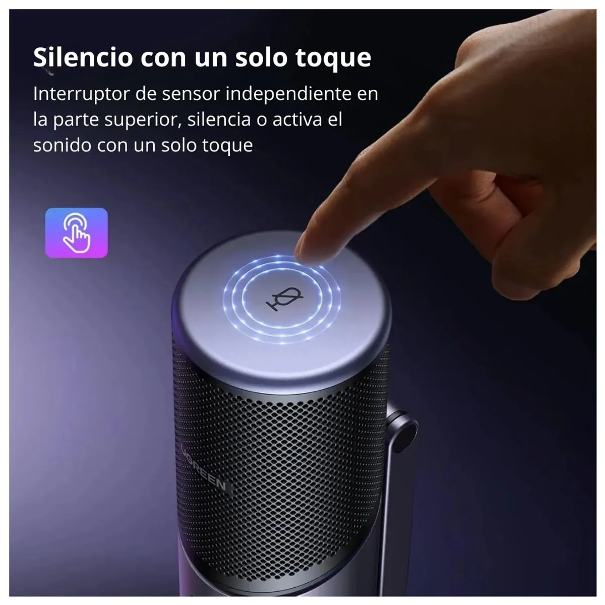 MICRÓFONO GAMER USB UGREEN CM769 RGB CARDIOIDE 24BIT 96KHZ PARA STREAMING Y PODCAST - 6