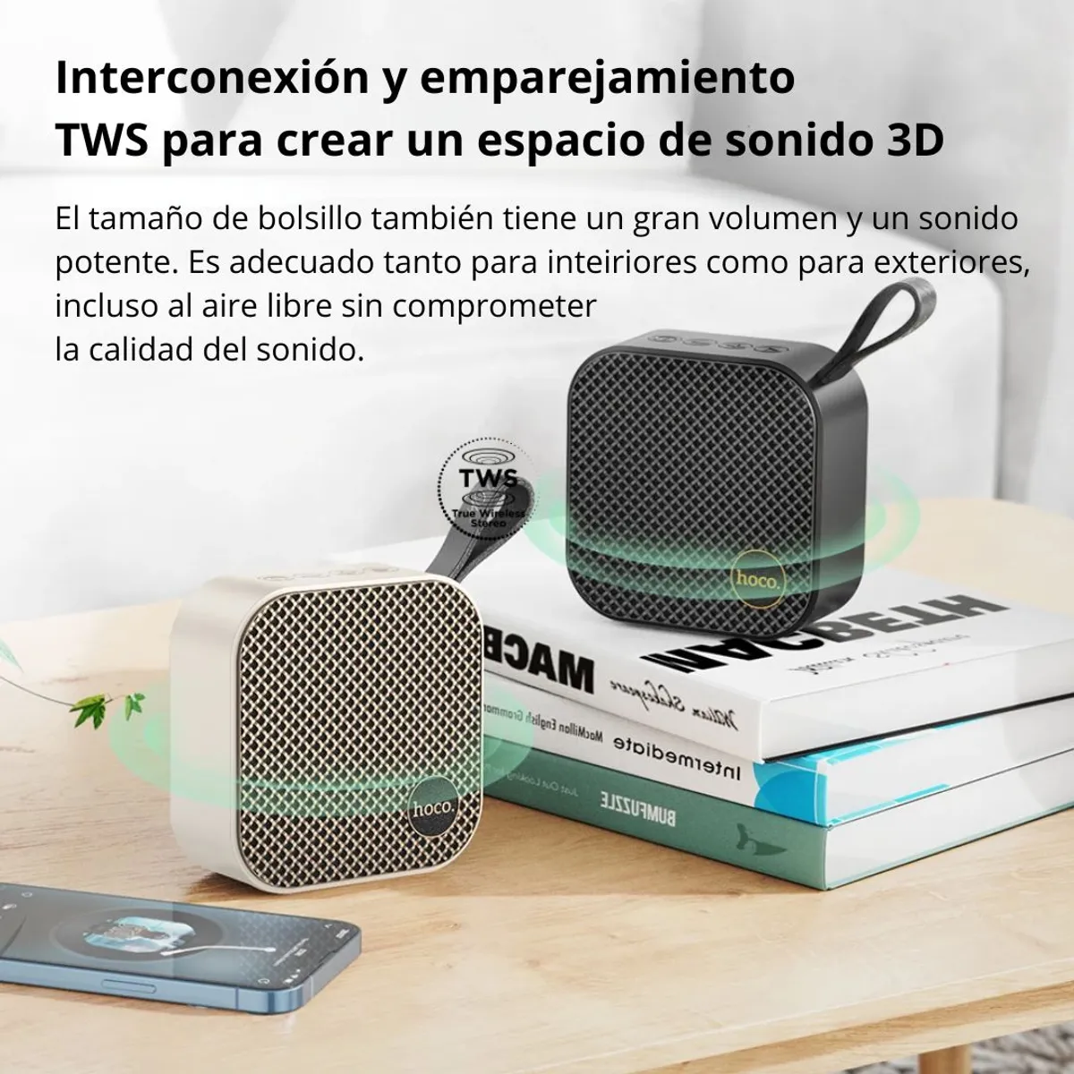 PARLANTE BLUETOOTH HOCO HC22 5W FM USB TF AUX TWS PORTÁTIL CON BLUETOOTH 5.2 - 5