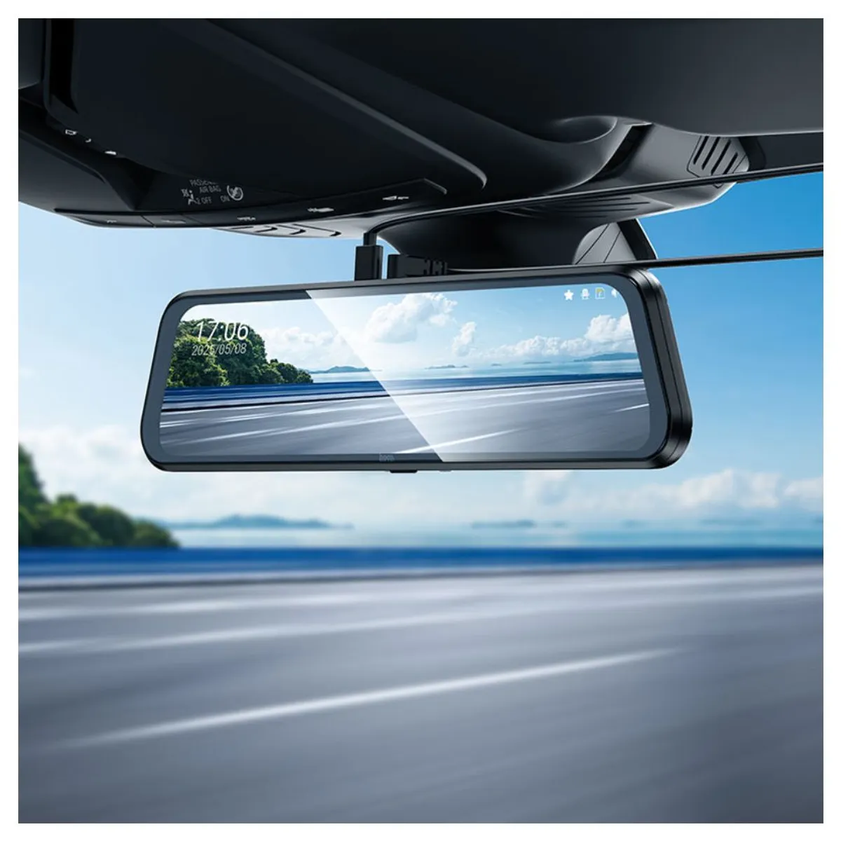 CÁMARA VEHICULAR HOCO DV16 ESPEJO RETROVISOR 1080P DUAL PANTALLA TÁCTIL Y VISIÓN NOCTURNA - 6