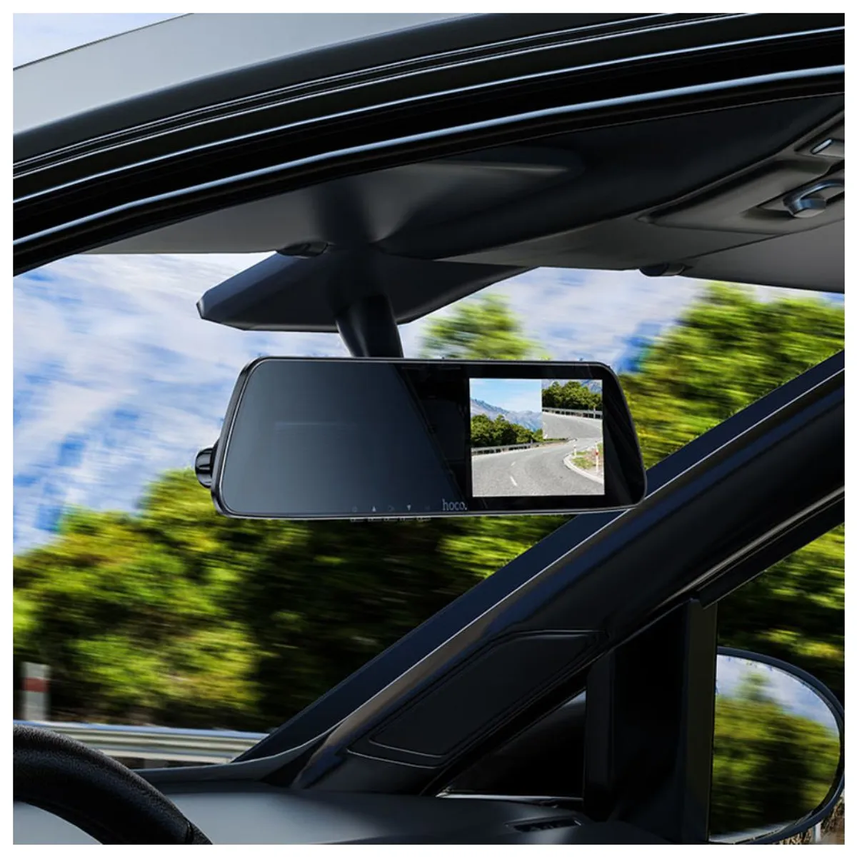 CÁMARA VEHICULAR HOCO DV4 DUAL 1080P ESPEJO RETROVISOR CON CÁMARA TRASERA Y VISIÓN NOCTURNA - 5