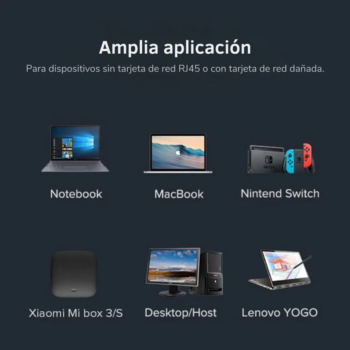 ADAPTADOR USB 3.0 A ETHERNET UGREEN CM209 GIGABIT 1000MBPS RJ45 PARA LAPTOP PC Y SWITCH - 3