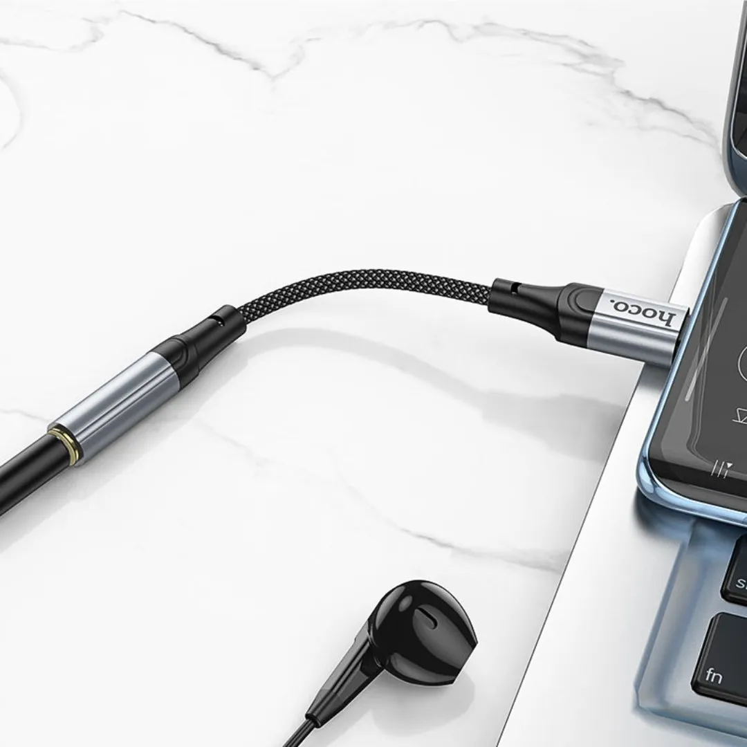 ADAPTADOR USB TIPO C A JACK 3.5 MM HOCO LS36 PARA AUDÍFONOS MICRÓFONO Y LLAMADAS - 3