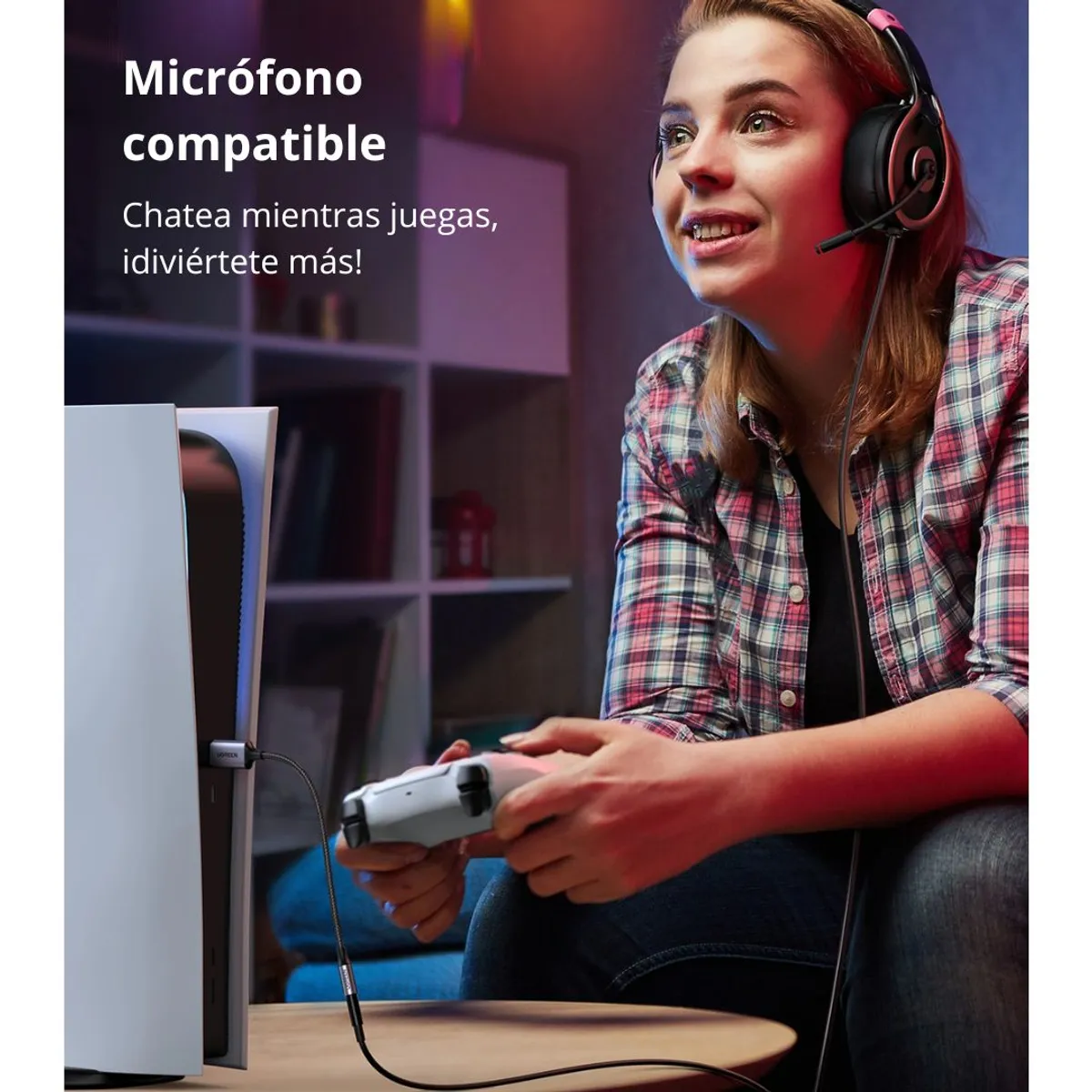 ADAPTADOR DE AUDIO USB UGREEN CM477 A JACK 3.5MM PARA AUDÍFONOS Y MICRÓFONO - 2