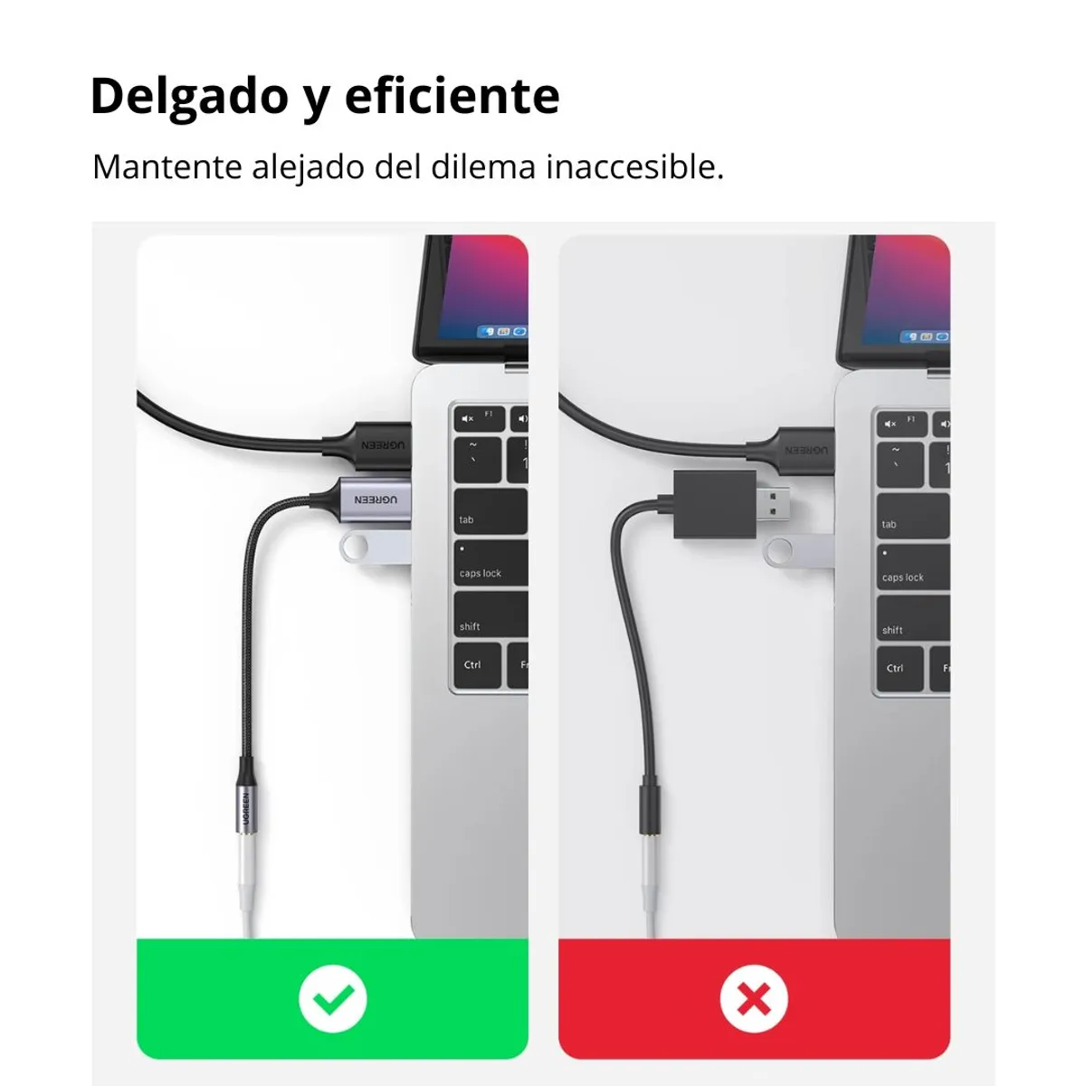 ADAPTADOR DE AUDIO USB UGREEN CM477 A JACK 3.5MM PARA AUDÍFONOS Y MICRÓFONO - 3