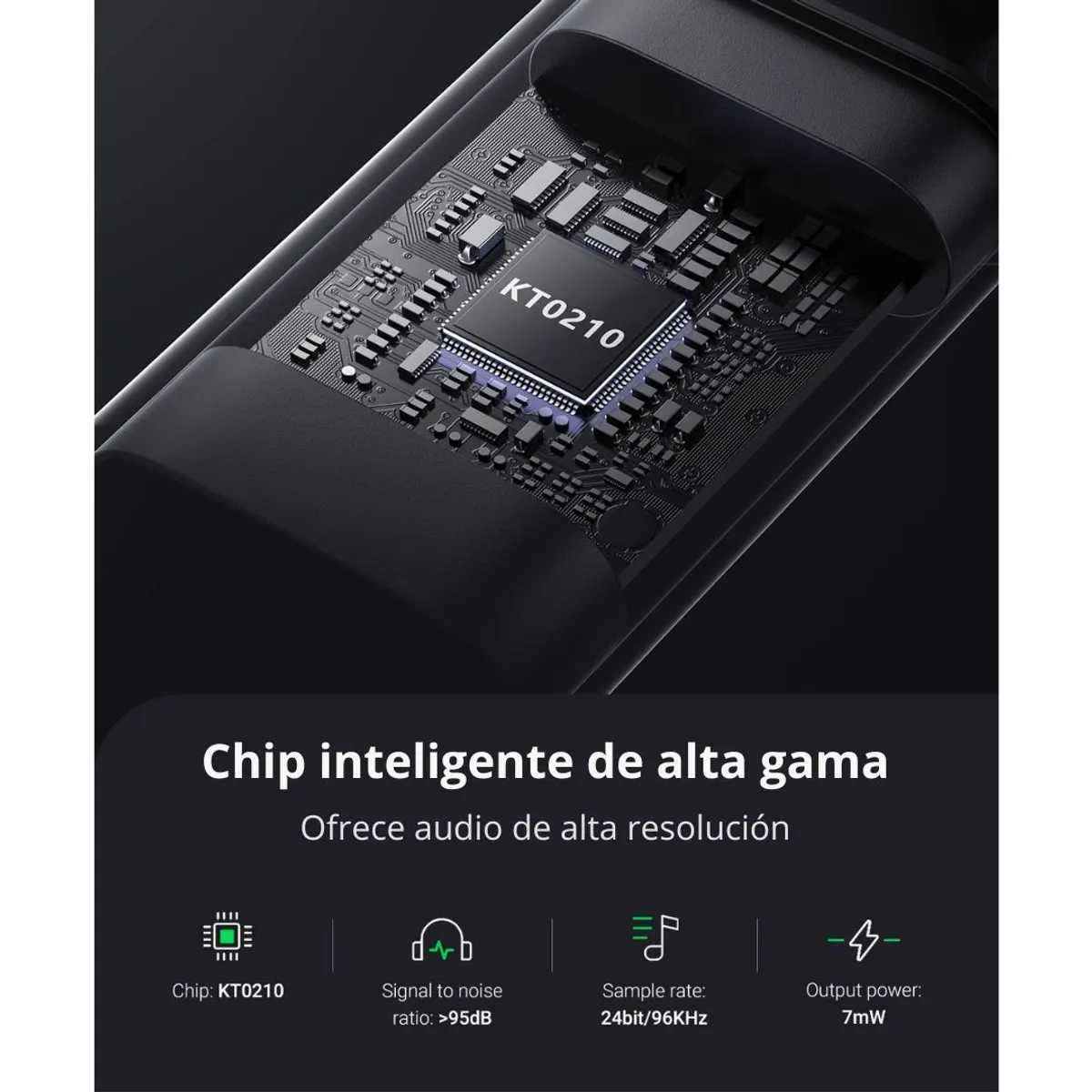 ADAPTADOR DE AUDIO USB UGREEN CM477 A JACK 3.5MM PARA AUDÍFONOS Y MICRÓFONO - 7
