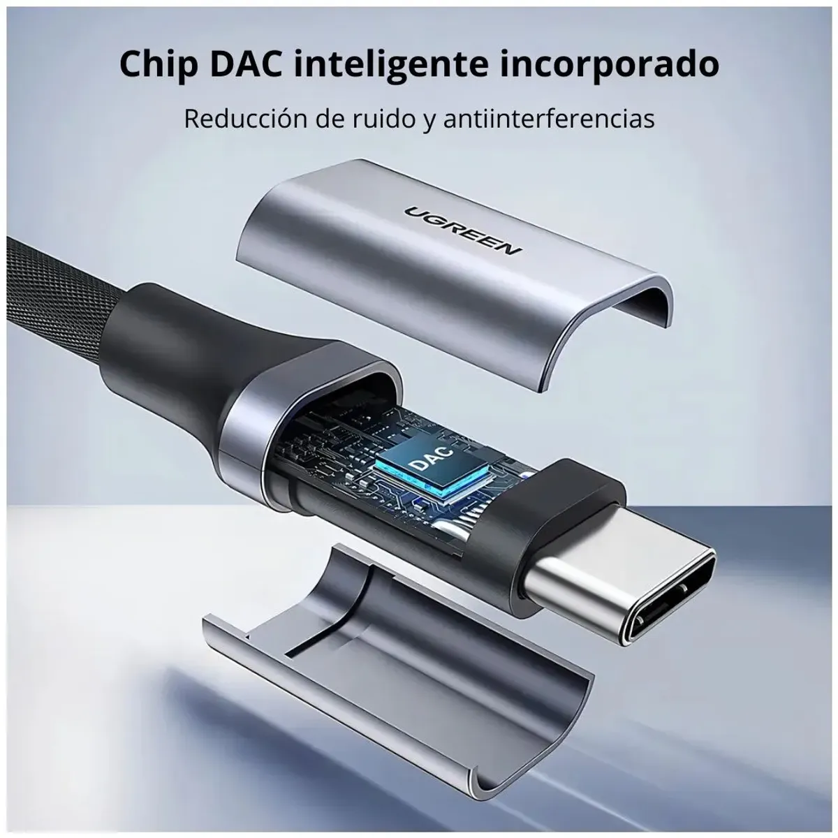 ADAPTADOR USB-C A JACK 3.5MM UGREEN AV161 DAC PARA AUDÍFONOS Y MICRÓFONO - 3