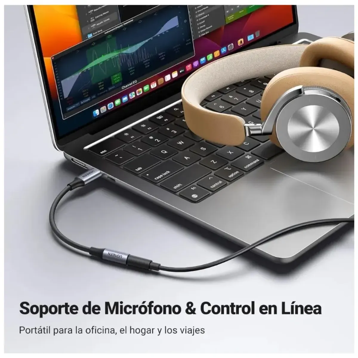 ADAPTADOR USB-C A JACK 3.5MM UGREEN AV161 DAC PARA AUDÍFONOS Y MICRÓFONO - 5