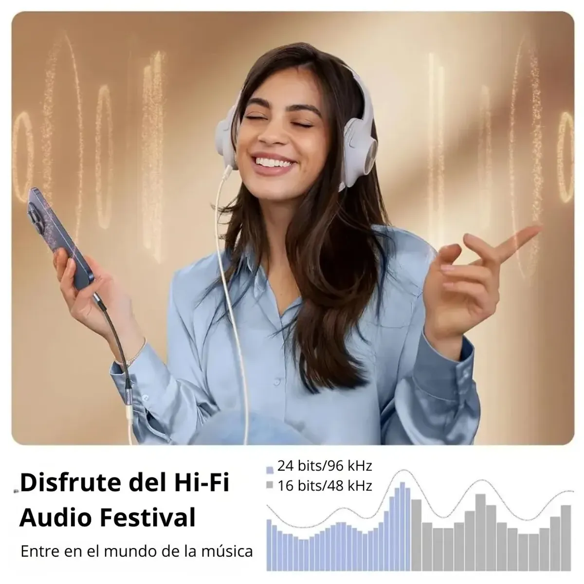 ADAPTADOR USB-C A JACK 3.5MM UGREEN AV161 DAC PARA AUDÍFONOS Y MICRÓFONO - 6