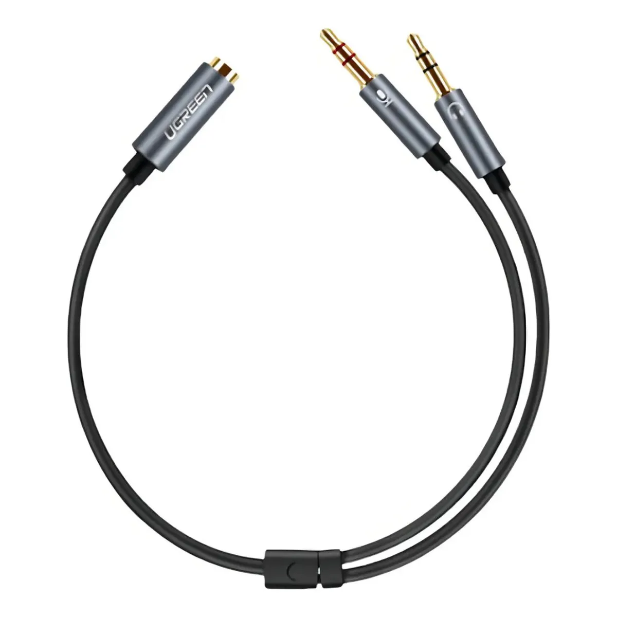 ADAPTADOR DE AUDIO UGREEN AV140 3.5 MM TRRS A DOBLE 3.5 MM TRS PARA AUDÍFONOS Y MICRÓFONO - 1