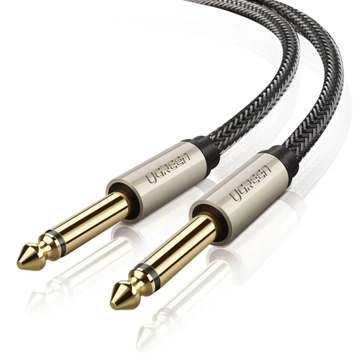 CABLE DE AUDIO UGREEN AV128 6.35 MM TRS MACHO A MACHO HIFI 3 METROS PARA AMPLIFICADOR Y MEZCLADORA - 1