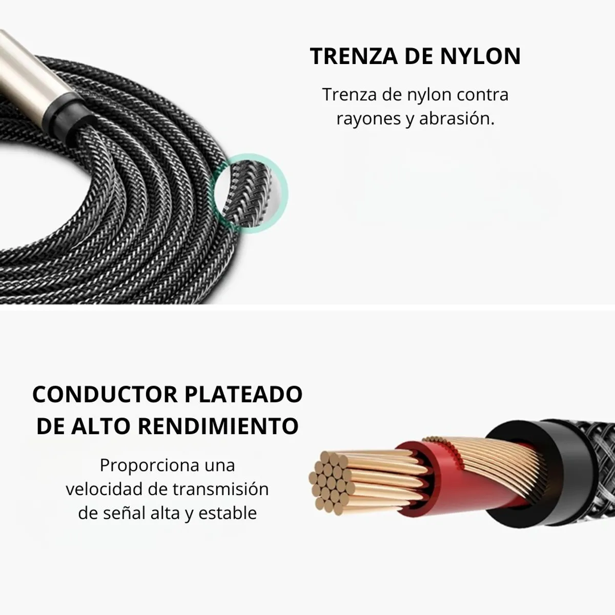 CABLE DE AUDIO UGREEN AV128 6.35 MM TRS MACHO A MACHO HIFI 3 METROS PARA AMPLIFICADOR Y MEZCLADORA - 6