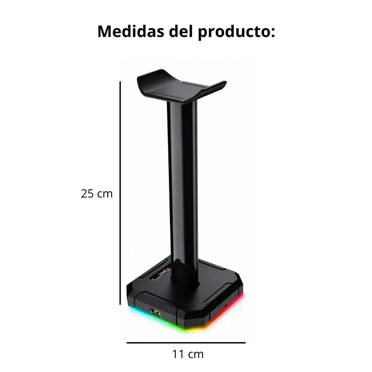 SOPORTE PARA AUDÍFONOS GAMER REDRAGON SCEPTER PRO RGB HUB USB 4 PUERTOS - 2