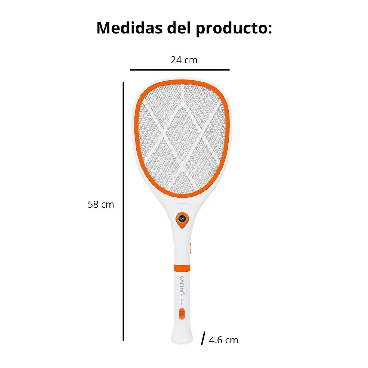 RAQUETA ELÉCTRICA MATA MOSQUITOS CAFINI CN-P9212 RECARGABLE CON LINTERNA LED - 8