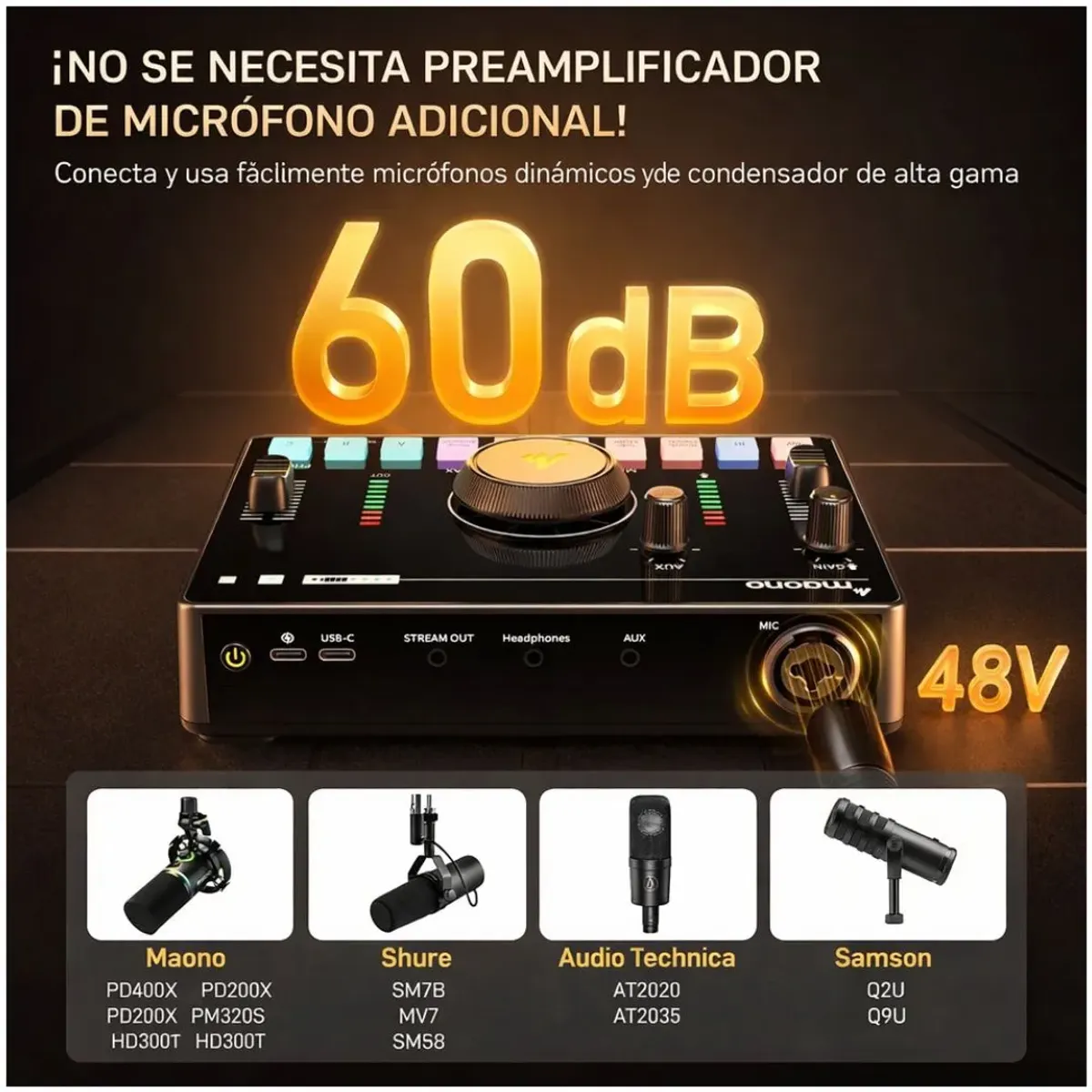 INTERFAZ DE AUDIO Y MEZCLADOR MAONOCASTER AMC2 NEO XLR 48V USB-C BLUETOOTH - 2