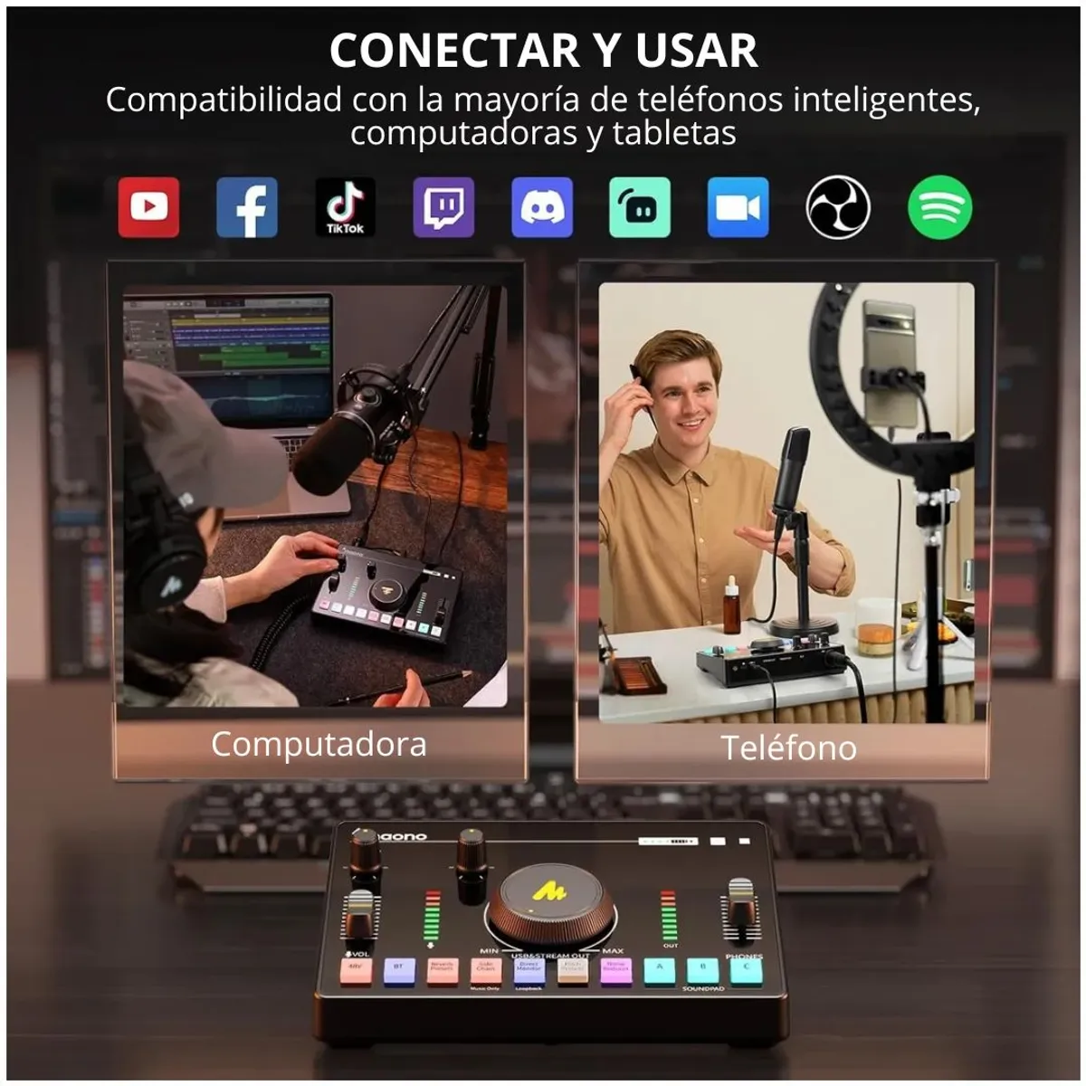 INTERFAZ DE AUDIO Y MEZCLADOR MAONOCASTER AMC2 NEO XLR 48V USB-C BLUETOOTH - 4