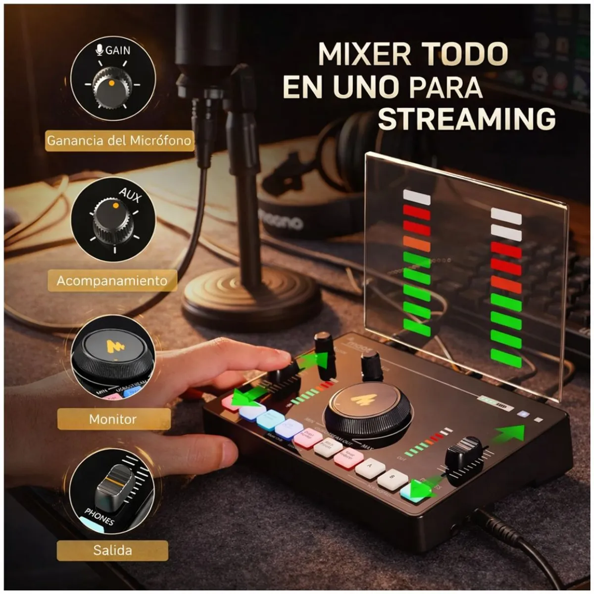 INTERFAZ DE AUDIO Y MEZCLADOR MAONOCASTER AMC2 NEO XLR 48V USB-C BLUETOOTH - 5