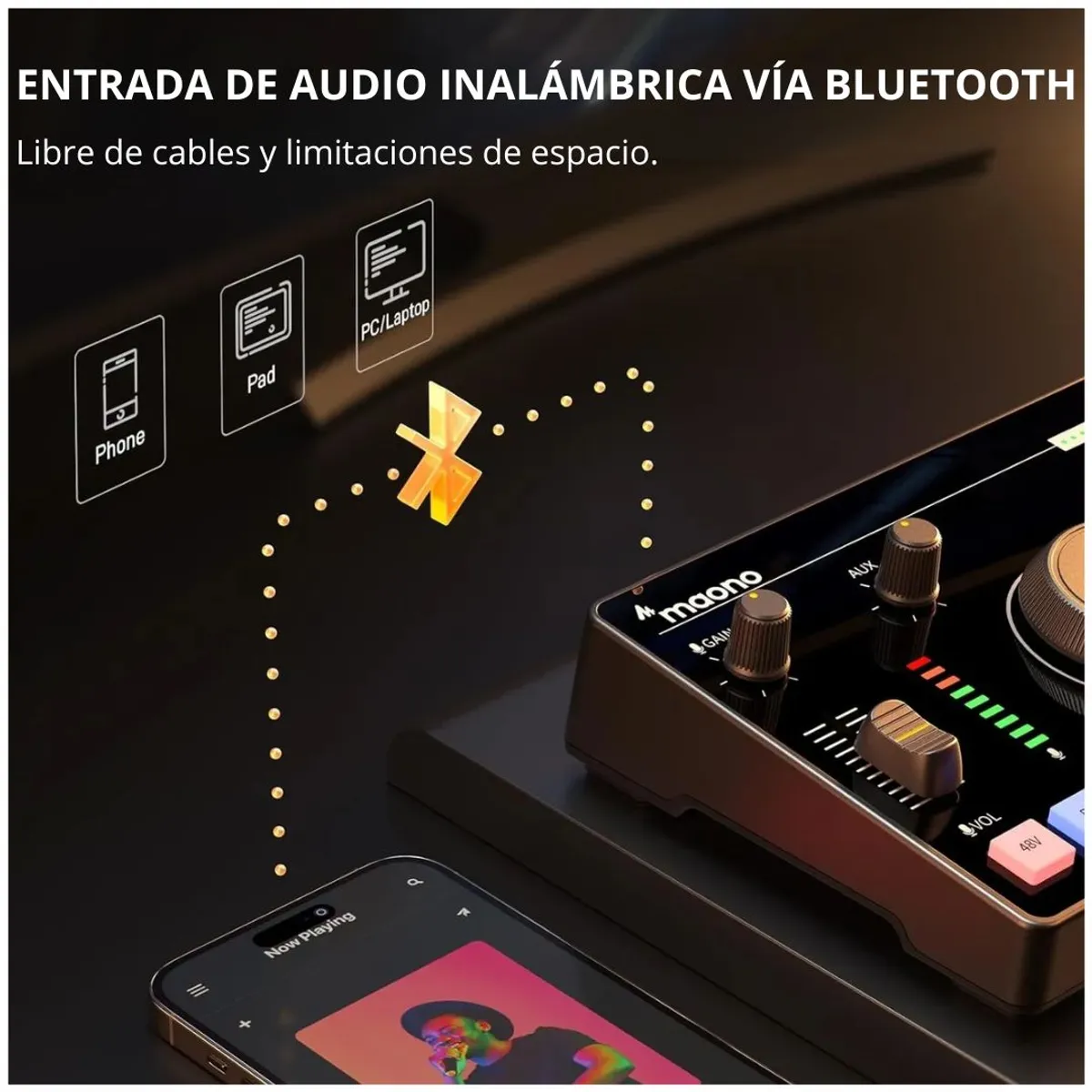INTERFAZ DE AUDIO Y MEZCLADOR MAONOCASTER AMC2 NEO XLR 48V USB-C BLUETOOTH - 8