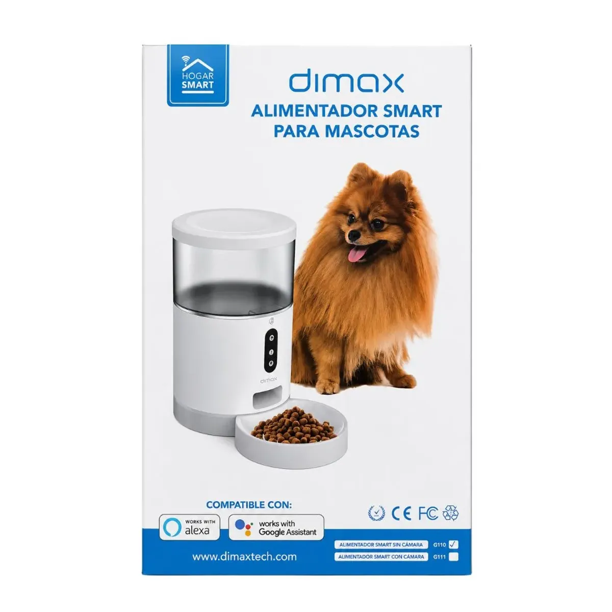 DISPENSADOR AUTOMÁTICO DE COMIDA PARA MASCOTAS DIMAX G110 WIFI 4L CON APP ALEXA Y GOOGLE ASSISTANT - 2