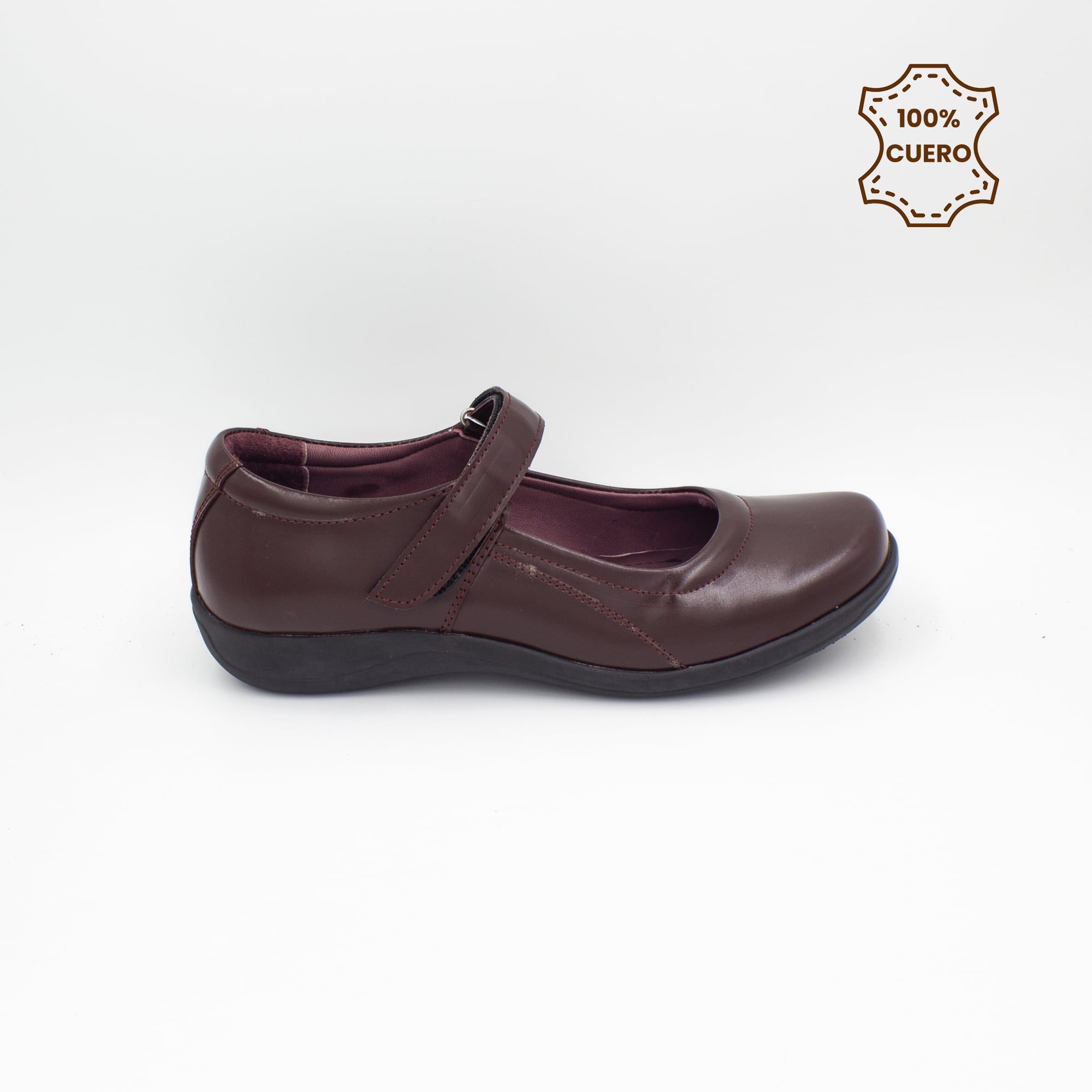 ZAPATOS NIÑA ANNIE CUERO GUINDA - 1